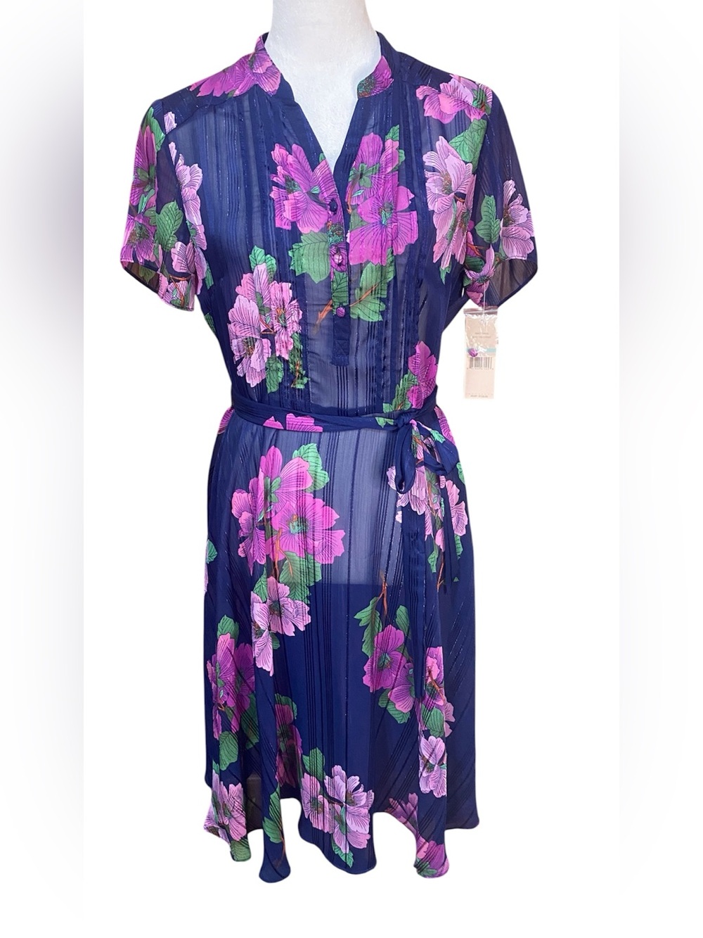 NWT Nanette Lepore Floral A Line Dress - Picture 1 of 5